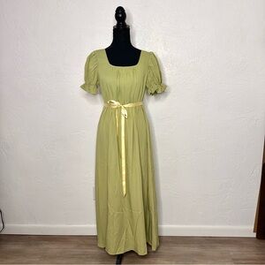 Scarlet darkness green Bridgerton regency style dress